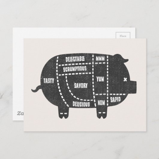 Varkensdeelstukken III Briefkaart (Voorkant / Achterkant)