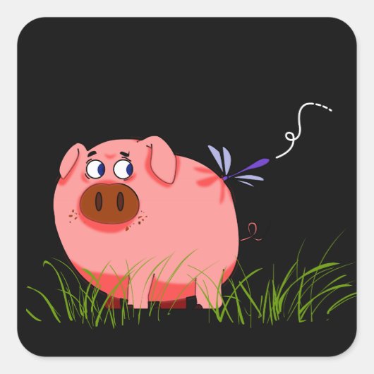 Varkensdraakvlieg Sticker (Voorkant)
