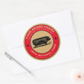 Varkensetiket Sjabloon Ronde Sticker (Envelop)