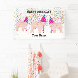 Varkensfeestje - Dieren op een verjaardagsfeestje Spandoek