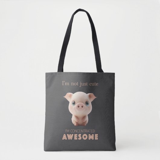 Varkensgeconcentreerd Geweldige Leuk Schattig Funn Tote Bag (Voorkant)