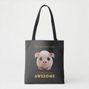 Varkensgeconcentreerd Geweldige Leuk Schattig Funn Tote Bag