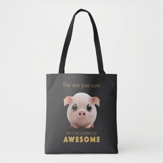 Varkensgeconcentreerd Geweldige Leuk Schattig Funn Tote Bag (Voorkant)