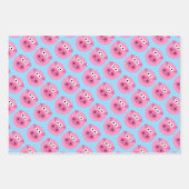 Varkensgezicht cartoon aangepaste kleur wrapping p inpakpapier vel (Voorkant)