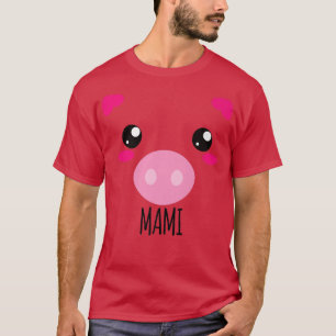 Varkensgezicht Kawaii Halloween Kostuum Voor Mami  T-shirt