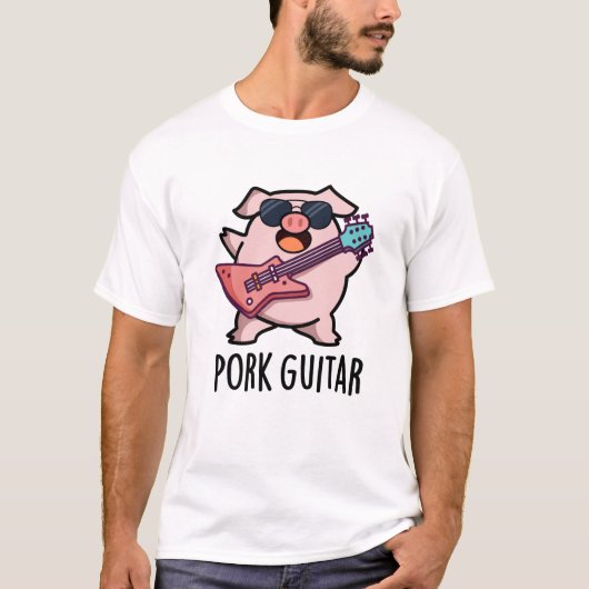 Varkensgitaar Leuke Rockgitaar Varkens Pun T-shirt (Voorkant)