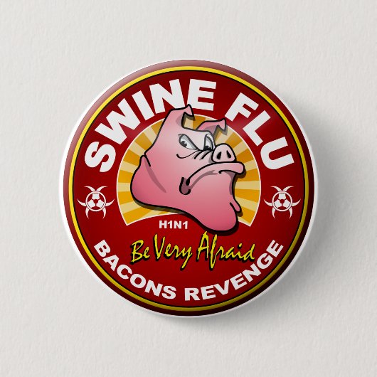 Varkensgriep - Bacons Revenge! Ronde Button 5,7 Cm (Voorkant)