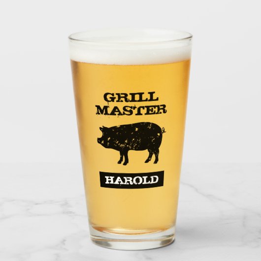 varkensgrill Masterglas cadeau voor mannen Glas (Voorkant gevuld)