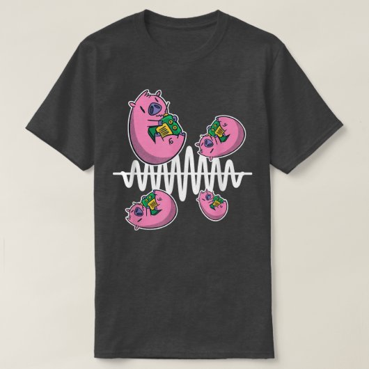 Varkenshamradio-operator voor rondfrequentiegolven t-shirt (Design voorkant)