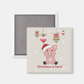 Varkenshandige kerstdieren Varkenshamboe Magneet (Voorkant / Achterkant)