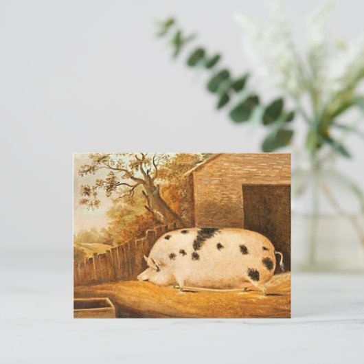 Varkenshond  Boerderij Art Painting Briefkaart (Staand voorkant)