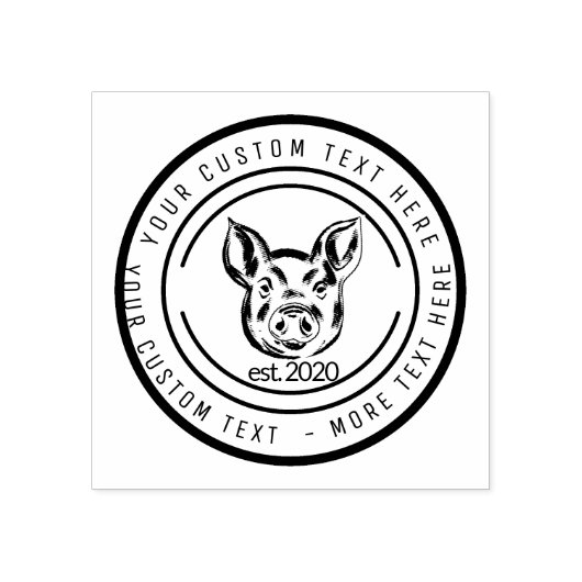 Varkenshouder varkensvlees rubberstempel (Afrduk)