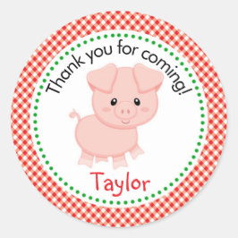 Varkenshuisdieren Stickers - Rode Checkers Achterg