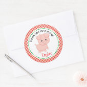 Varkenshuisdieren Stickers - Rode Checkers Achterg (Envelop)