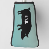 Varkensilhouet met aangepaste tekst golfheadcover (Draai 90)