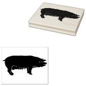 Varkensilhouet Rechts Onder ogen ziend kunststemp Rubberstempel (Gestempeld)