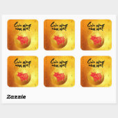 Varkensjaar 2019 Groet in Vietnamees Gouden Plein Vierkante Sticker (Vel)