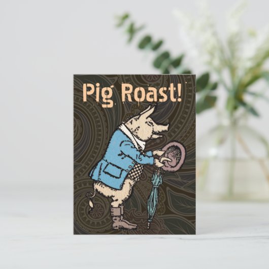 Varkensjas Piggy Schattige Formal Antiek Briefkaart (Staand voorkant)