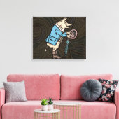 Varkensjas Piggy Schattige Formal Antiek Canvas Afdruk (Insitu (Woonkamer))