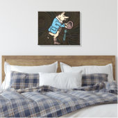 Varkensjas Piggy Schattige Formal Antiek Canvas Afdruk (Insitu (Slaapkamer))