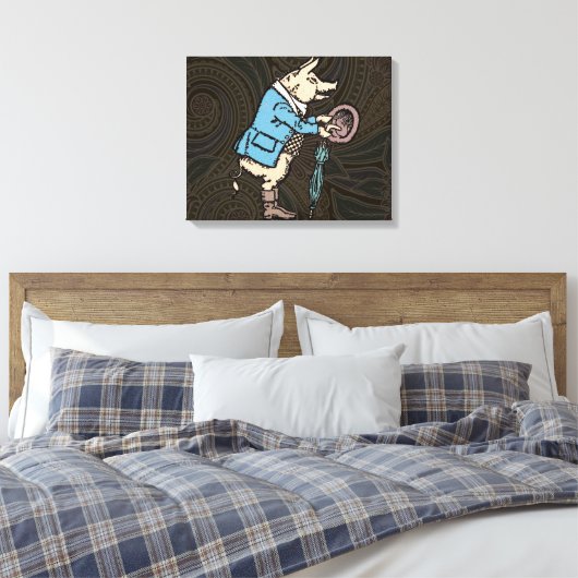 Varkensjas Piggy Schattige Formal Antiek Canvas Afdruk (Insitu (Slaapkamer))