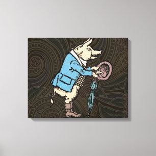 Varkensjas Piggy Schattige Formal Antiek Canvas Afdruk