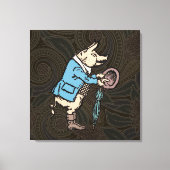 Varkensjas Piggy Schattige Formal Antiek Canvas Afdruk (Voorkant)