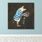 Varkensjas Piggy Schattige Formal Antiek Canvas Afdruk (Insitu (Houten vloer))