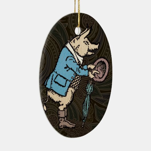 Varkensjas Piggy Schattige Formal Antiek Keramisch Ornament (Rechts)