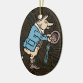 Varkensjas Piggy Schattige Formal Antiek Keramisch Ornament (Links)