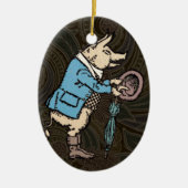 Varkensjas Piggy Schattige Formal Antiek Keramisch Ornament (Voorkant)