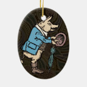 Varkensjas Piggy Schattige Formal Antiek Keramisch Ornament (Achterkant)