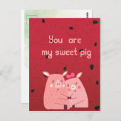 varkenskaart briefkaart (Voorkant / Achterkant)