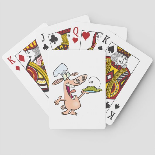 Varkenskaas met voedsel pokerkaarten (Achterkant)