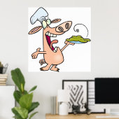 Varkenskaas met voedsel poster (Thuiskantoor)