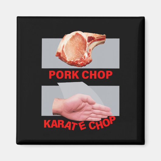 Varkenskarbonaat Karate Klap Hand Vechtkunst Magneet (Voorkant)