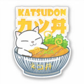 Varkenskat Katsudon Sticker (Voorkant)
