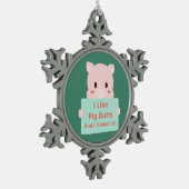 Varkensknoppen Tin Sneeuwvlok Ornament (Links)
