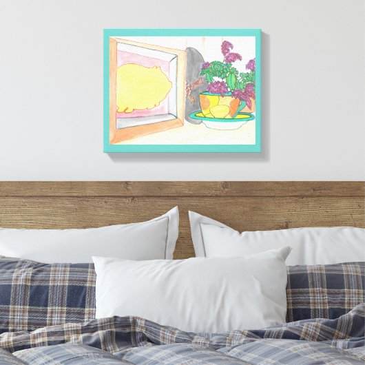 varkenskoekje canvas afdruk (Insitu (Slaapkamer))