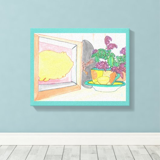 varkenskoekje canvas afdruk (Insitu (Houten vloer))