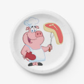 Varkenskokensvlees Papieren Bordje (Voorkant)