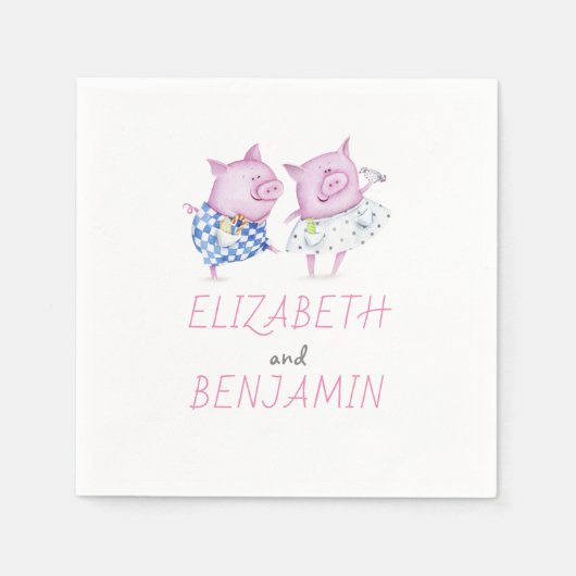 Varkenskoppel Schattige Servetten (Voorkant)