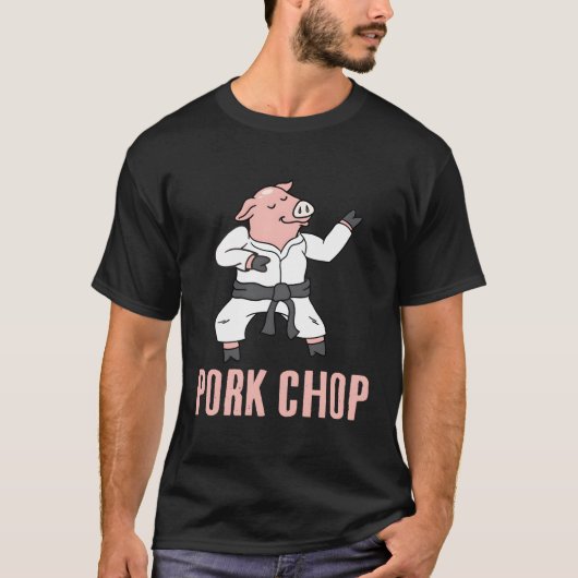 Varkenskotelet Grappig Varken Dier Pun Karate T-shirt (Voorkant)