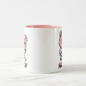 Varkenskotelet! Schattigee Cartoon Pig Pun Tweekleurige Koffiemok (Center)