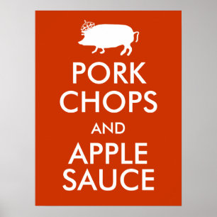 Varkenskoteletten en appelmoes poster