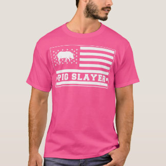 Varkenslaag Verenigde Staten Amerikaanse vlagboard T-shirt