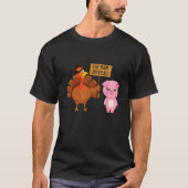 Varkensliefhebber Grappig Gezegde Happy Turkey Day T-shirt (Voorkant)
