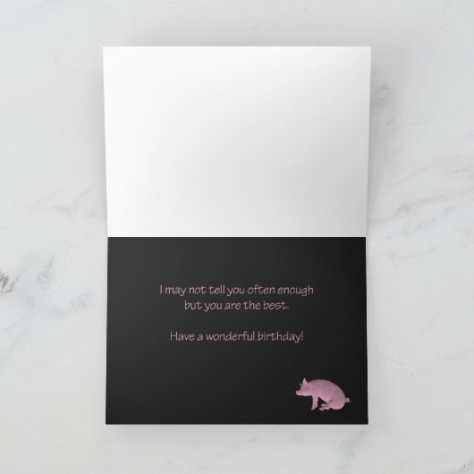 Varkensliefhebbers jarig kaart (Binnen)