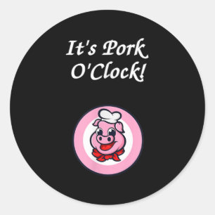 Varkenslok BBQ Shirt Barbecue Grill Smoker Funny Ronde Sticker