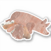 Varkensmoeder en baby's sticker (Voorkant)